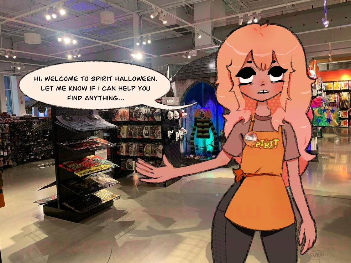 Original Character Illustration with Photo Backdrop (Photo not mine)